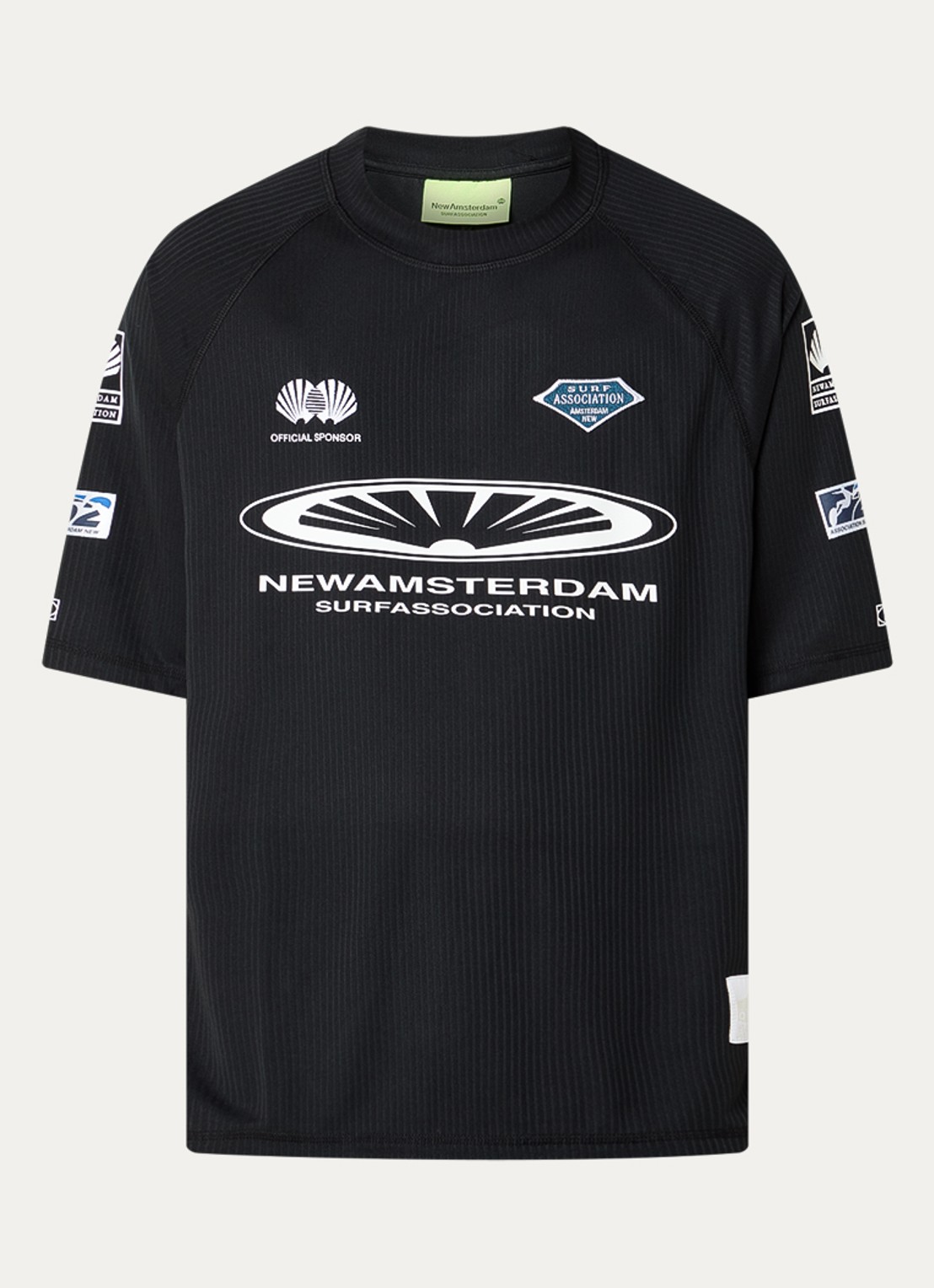 New Amsterdam Surf Association T-shirt met logo- en backprint - voorkant 3 zwart