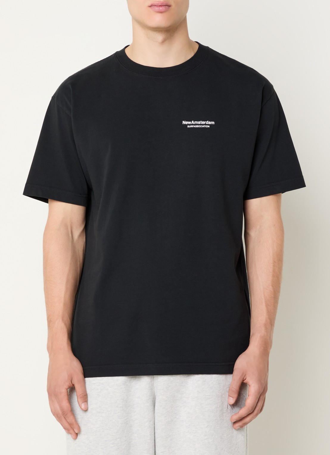 New Amsterdam Surf Association T-shirt met logo- en backprint - achterkant 4 zwart