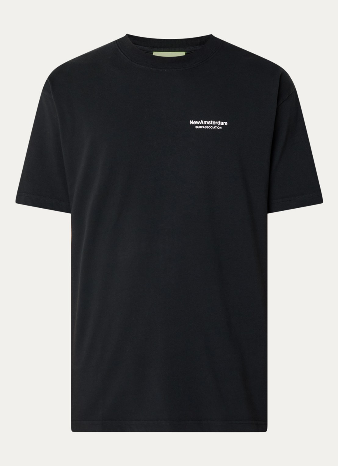 New Amsterdam Surf Association T-shirt met logo- en backprint - voorkant 2 zwart