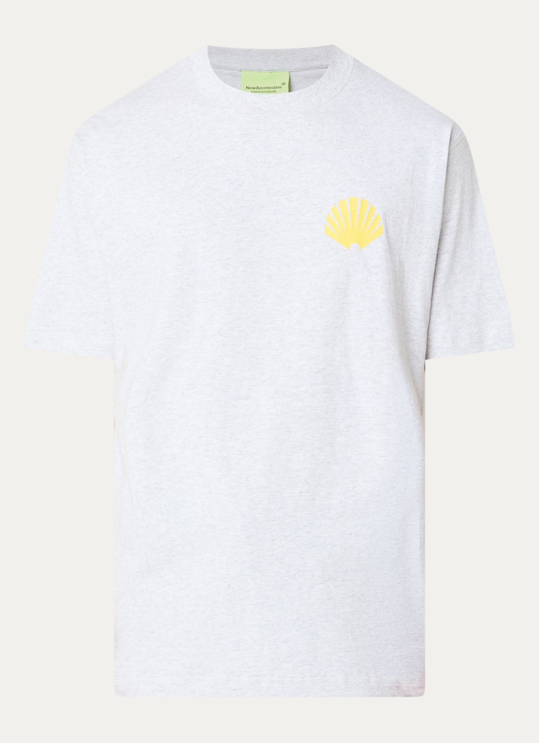 New Amsterdam Surf Association T-shirt met logo- en backprint - voorkant 2 geel