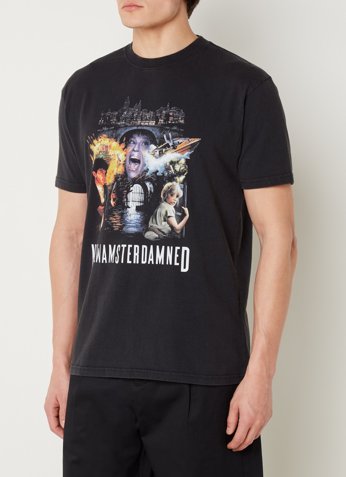 New Amsterdam Surf Association T-shirt met logoprint - detail zwart