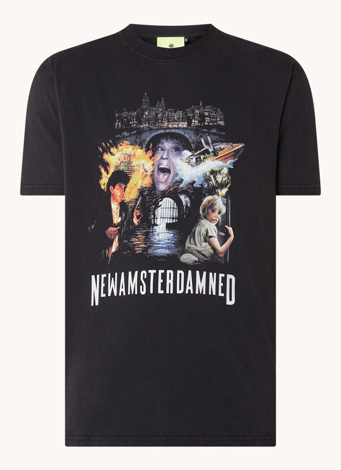 New Amsterdam Surf Association T-shirt met logoprint - voorkant 3 zwart