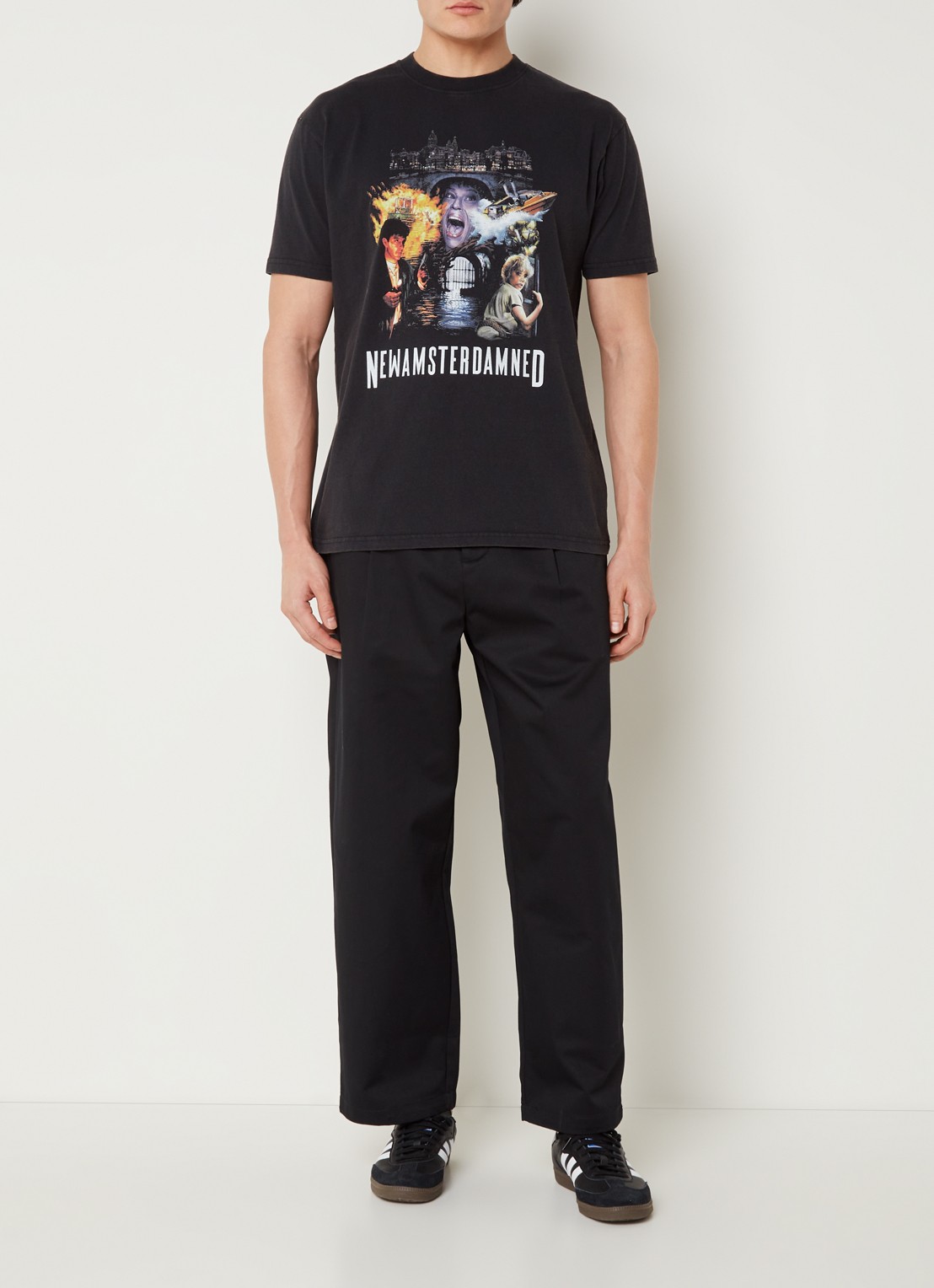New Amsterdam Surf Association T-shirt met logoprint - voorkant 4 zwart