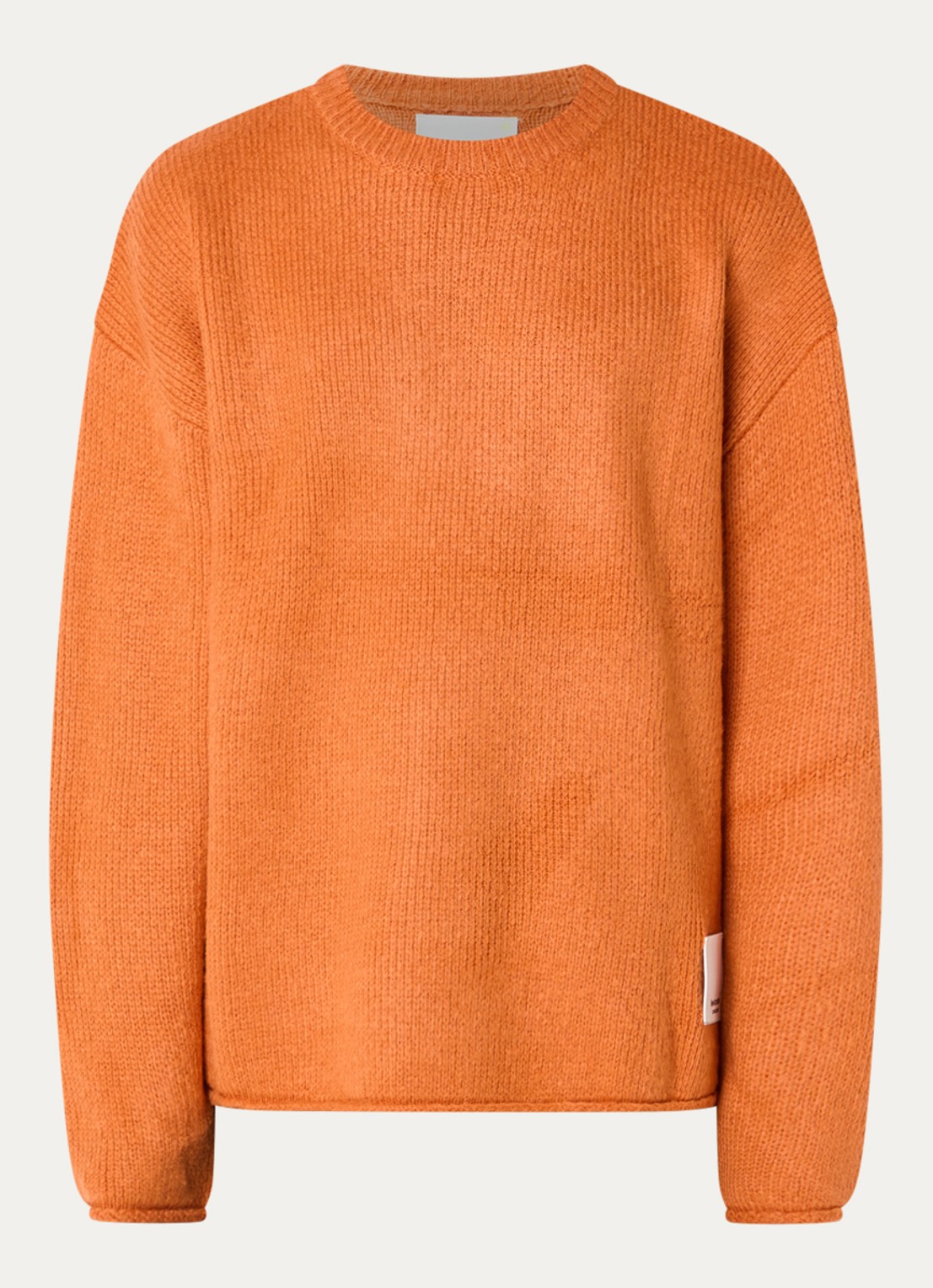 New Amsterdam Surf Association Tide grofgebreide trui in wolblend - voorkant oranje