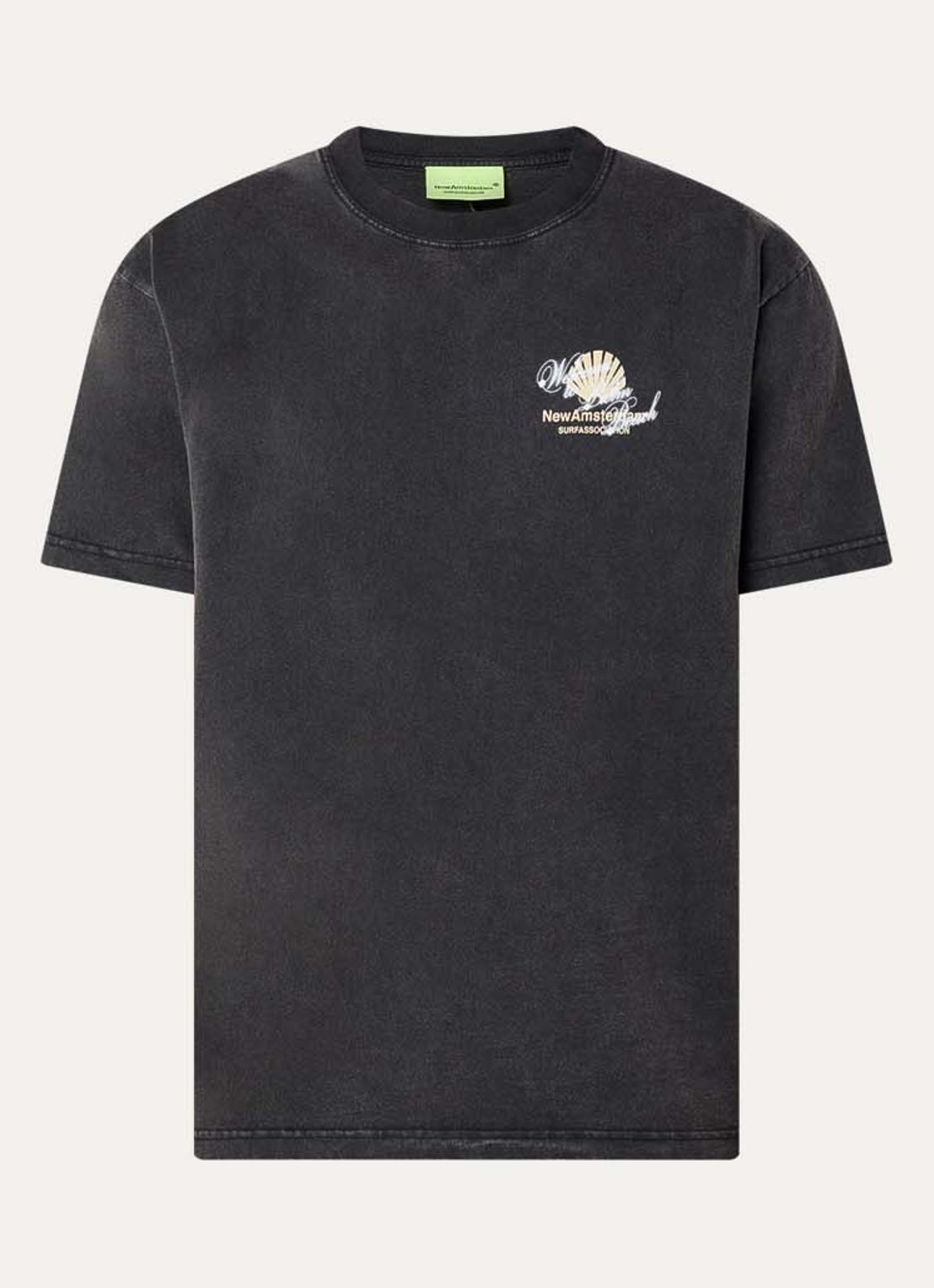 New Amsterdam Surf Association Welcome To Palmbeach T-shirt met logo- en backprint - voorkant antraciet