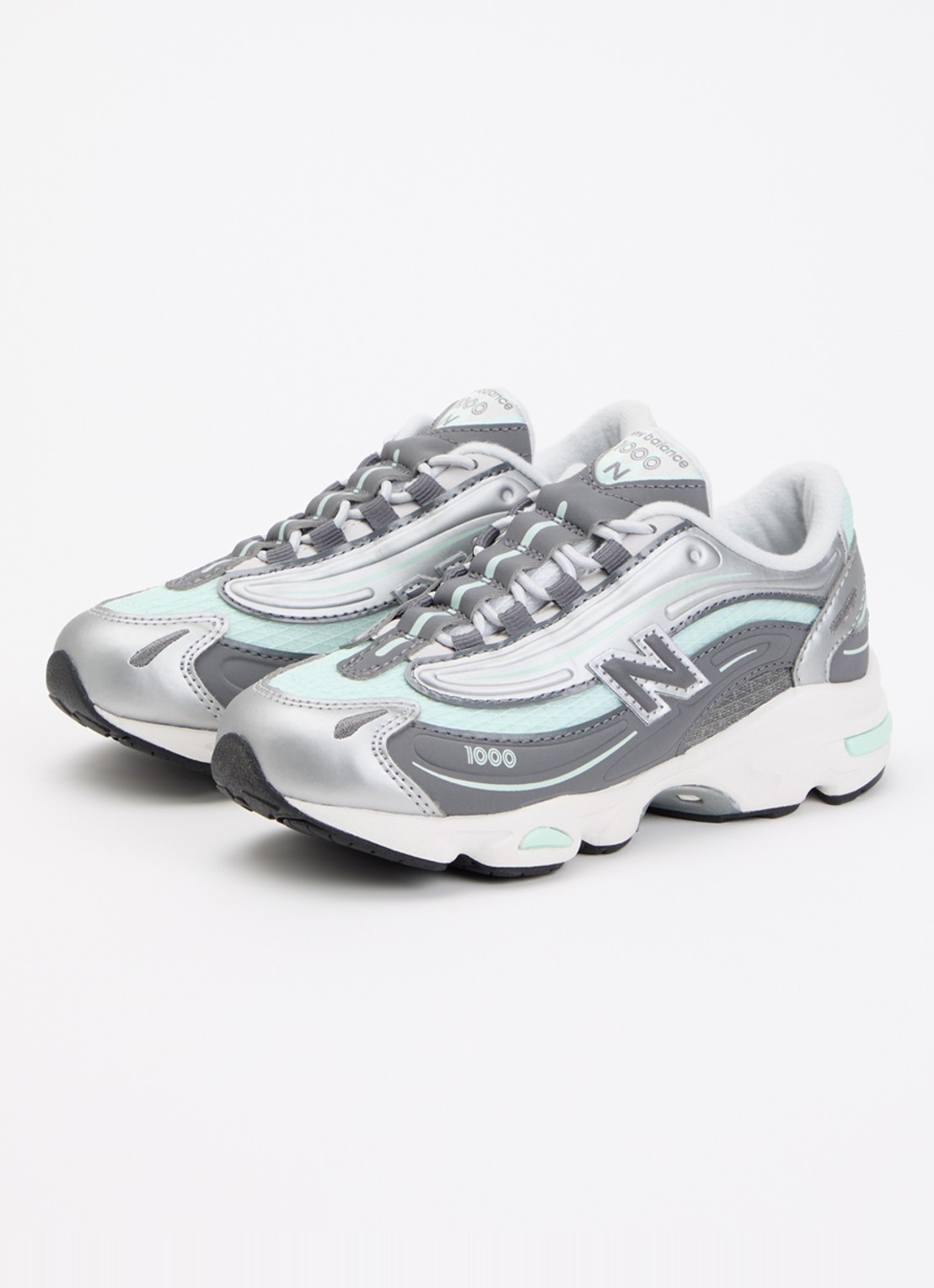 New Balance 1000 sneaker met mesh details - voorkant 2 mint
