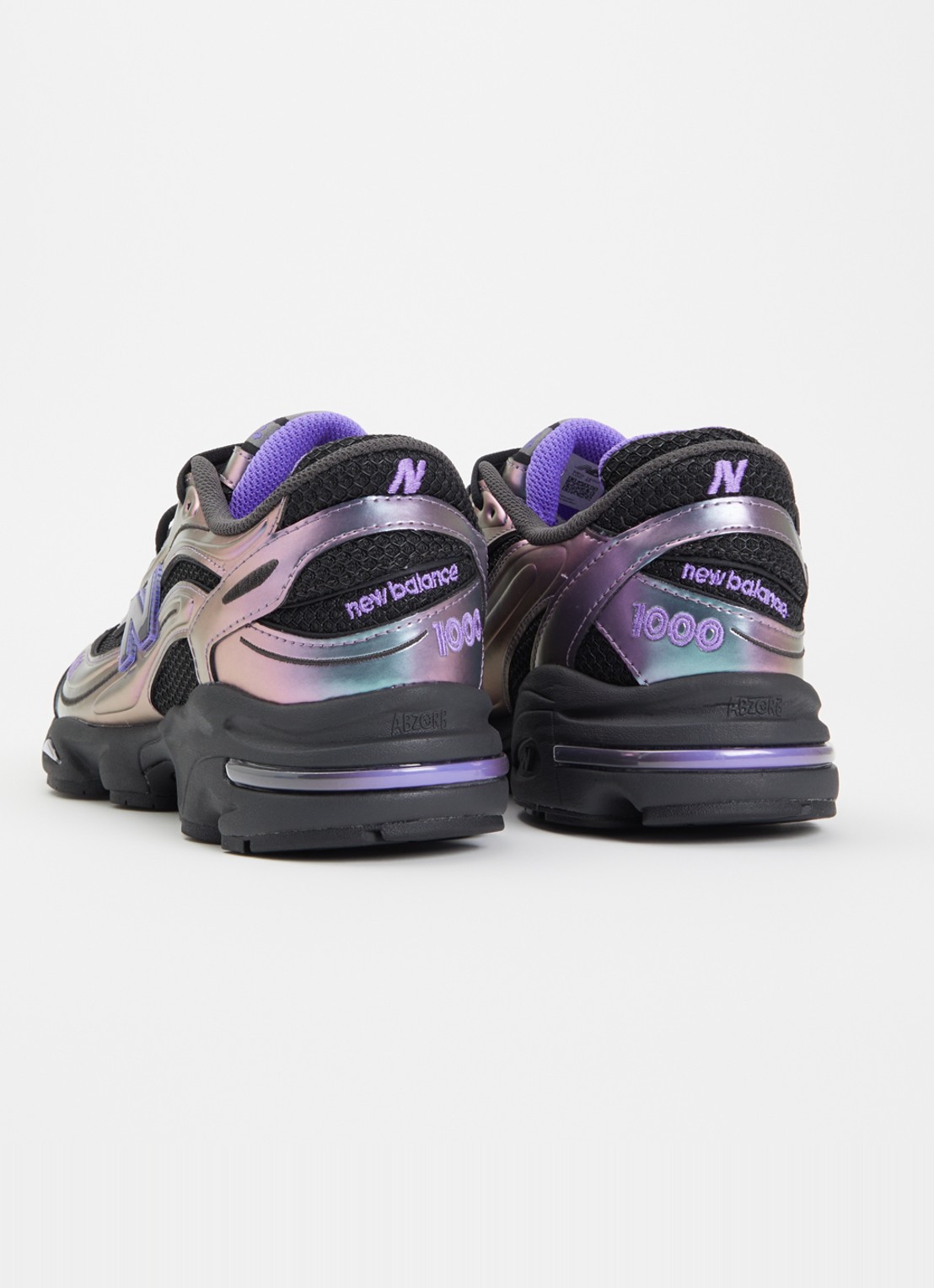 New Balance 1000 sneaker van mesh met metallic details - achterkant paars