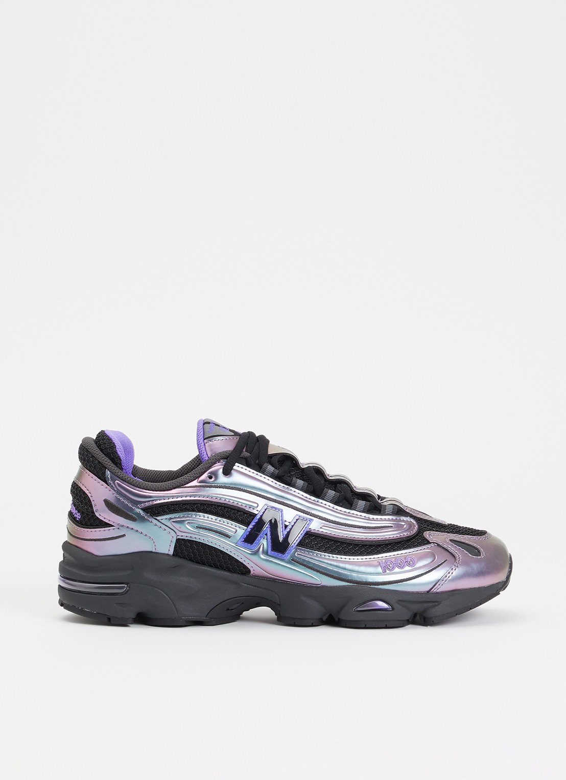 New Balance 1000 sneaker van mesh met metallic details - voorkant 2 paars