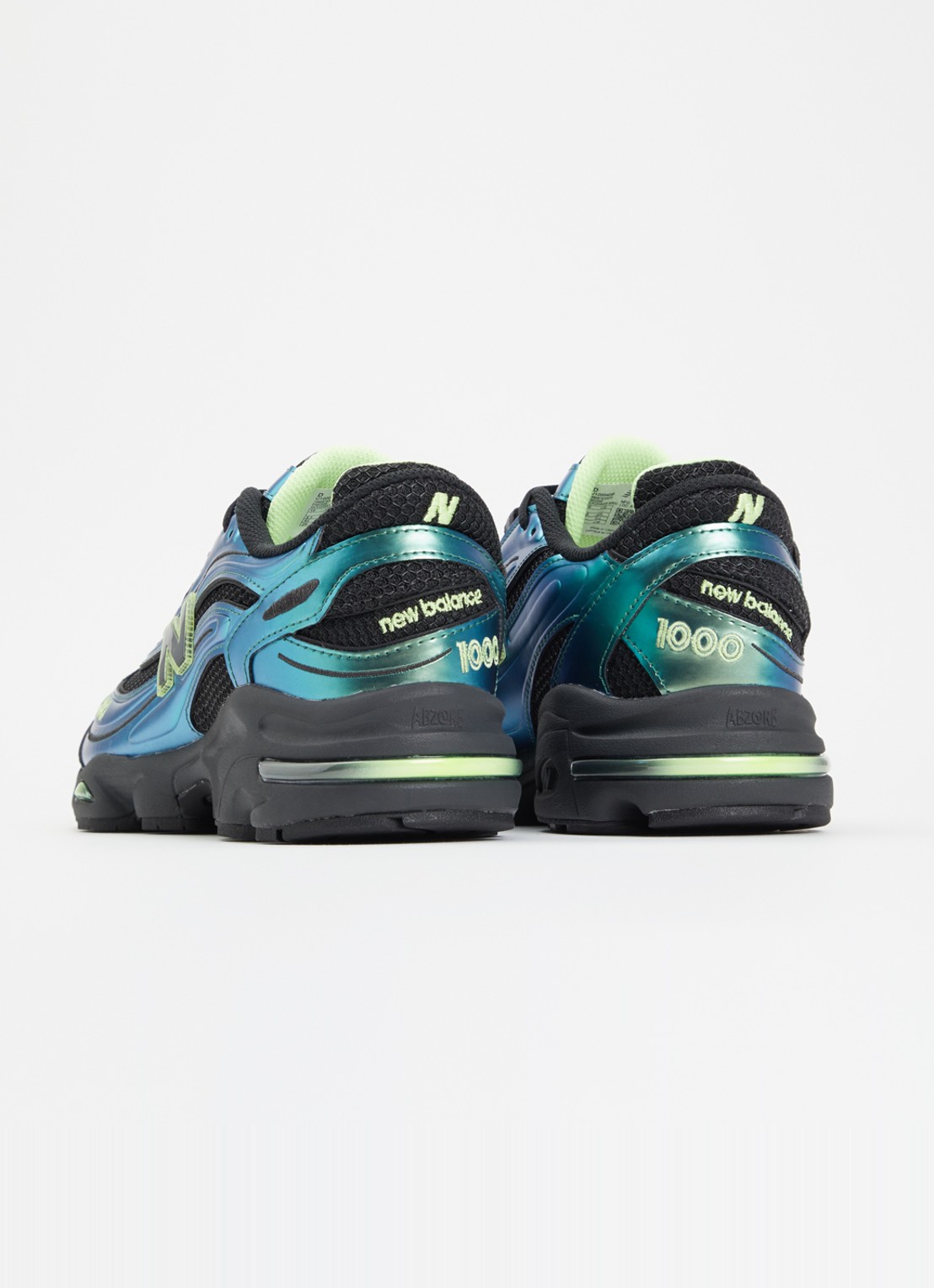 New Balance 1000 sneaker van mesh met metallic details - achterkant 6 zeegroen