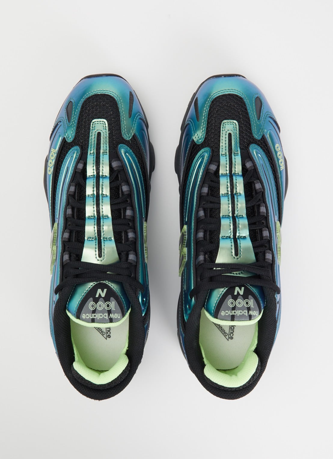New Balance 1000 sneaker van mesh met metallic details - detail 2 zeegroen