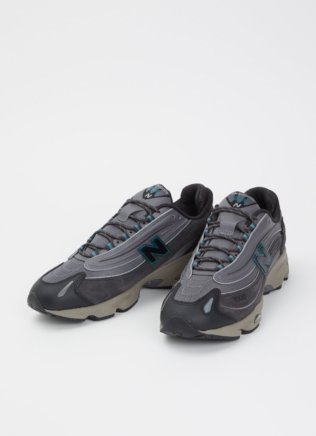 New Balance 1000 sneaker van mesh met suède details - detail 4 antraciet