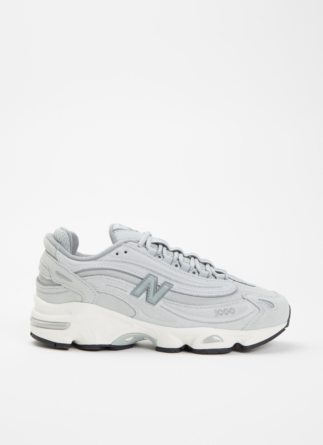 New Balance 1000 sneaker van suède  - voorkant grijs