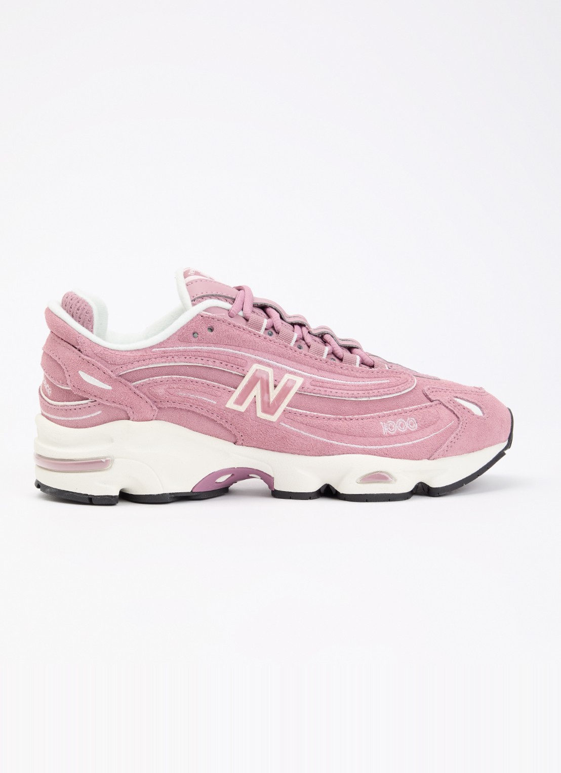 New Balance 1000 sneaker van suède  - voorkant 5 roze