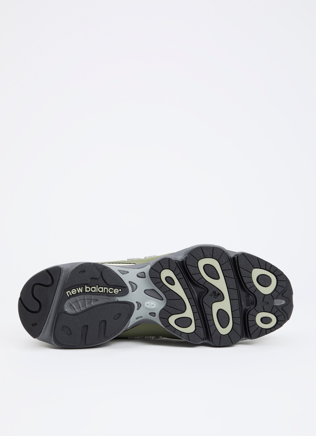 New Balance 1000 sneakers met suède details en logo - detail 5 olijfgroen