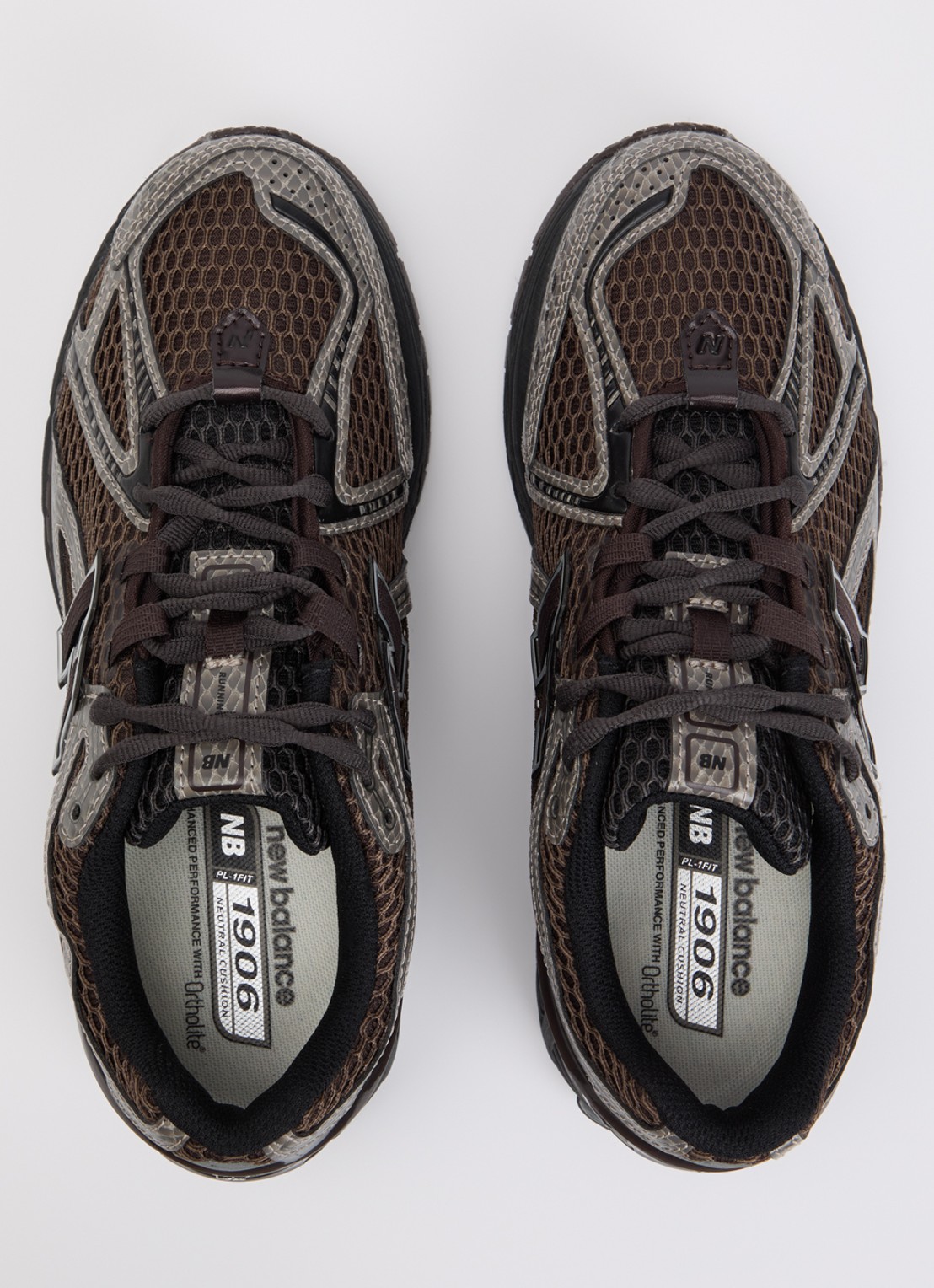 New Balance 1906 sneaker met mesh details - detail 2 donkerbruin