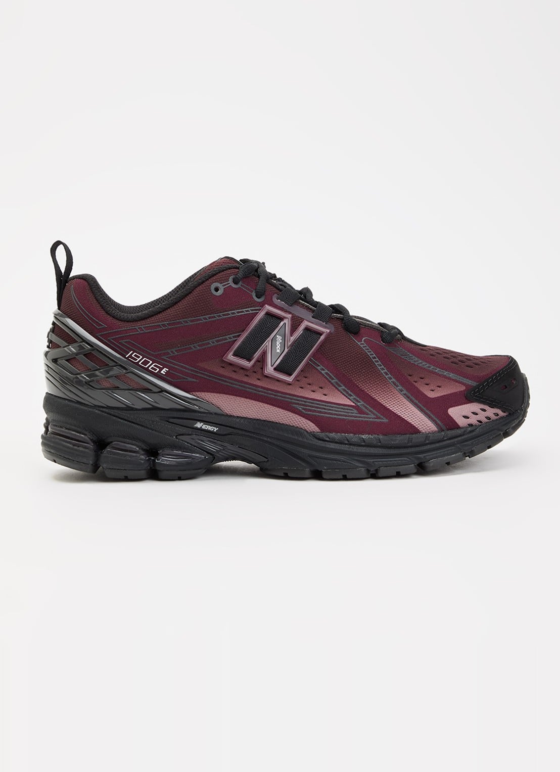 New Balance 1906 sneaker met mesh details - voorkant bordeauxrood