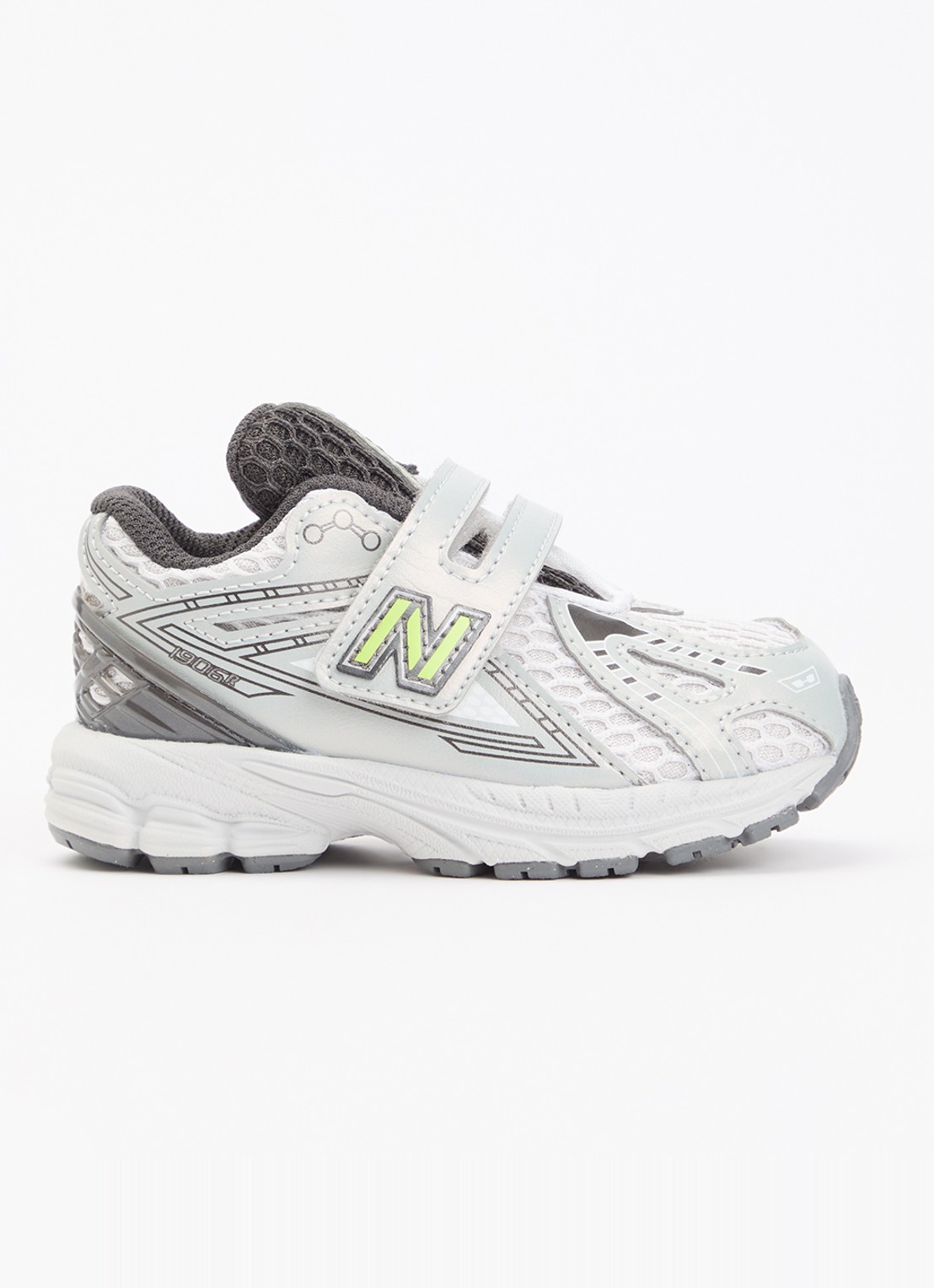 New Balance 1906 sneaker met mesh details - voorkant grijs