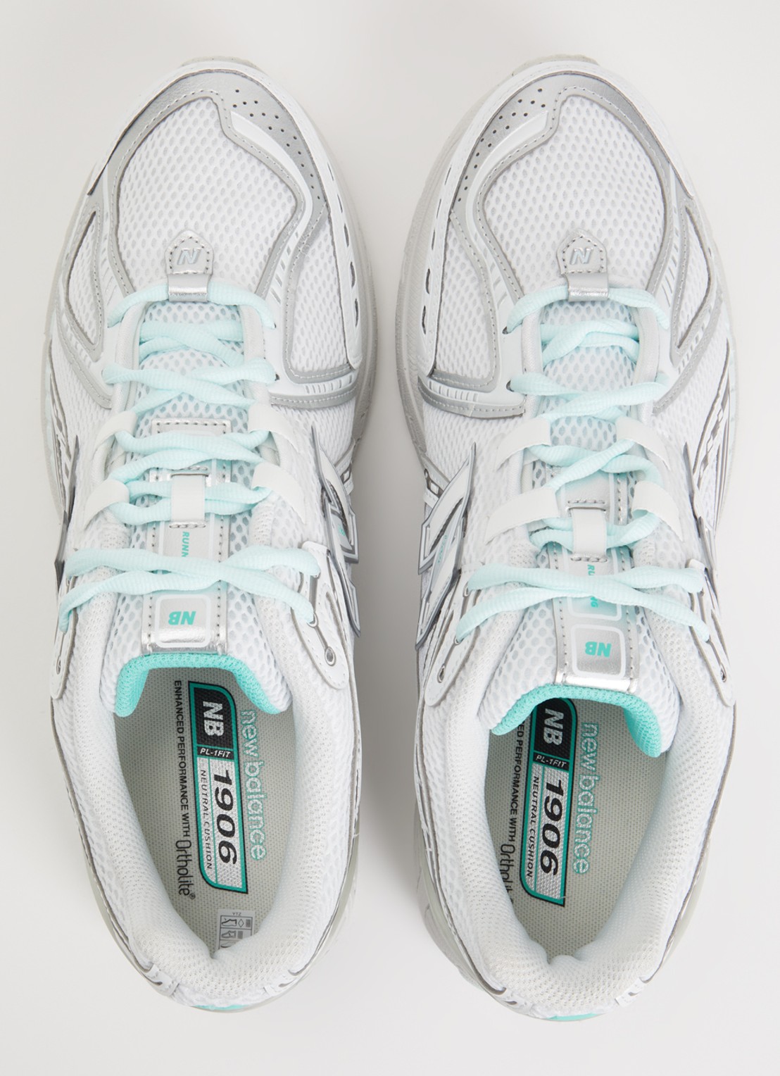 New Balance 1906 sneaker van mesh met metallic details - detail 3 gebroken wit