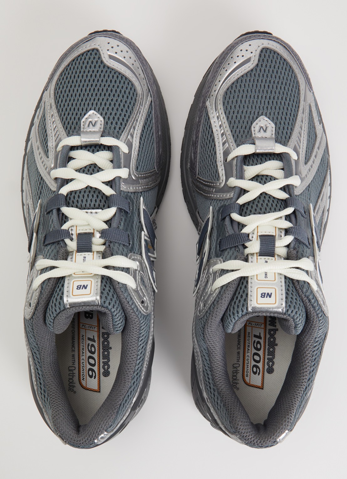 New Balance 1906 sneaker van mesh met metallic details - detail 2 blauwgrijs