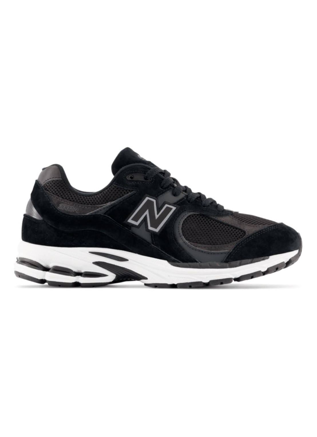 New Balance 2002R sneaker met suède details - voorkant zwart