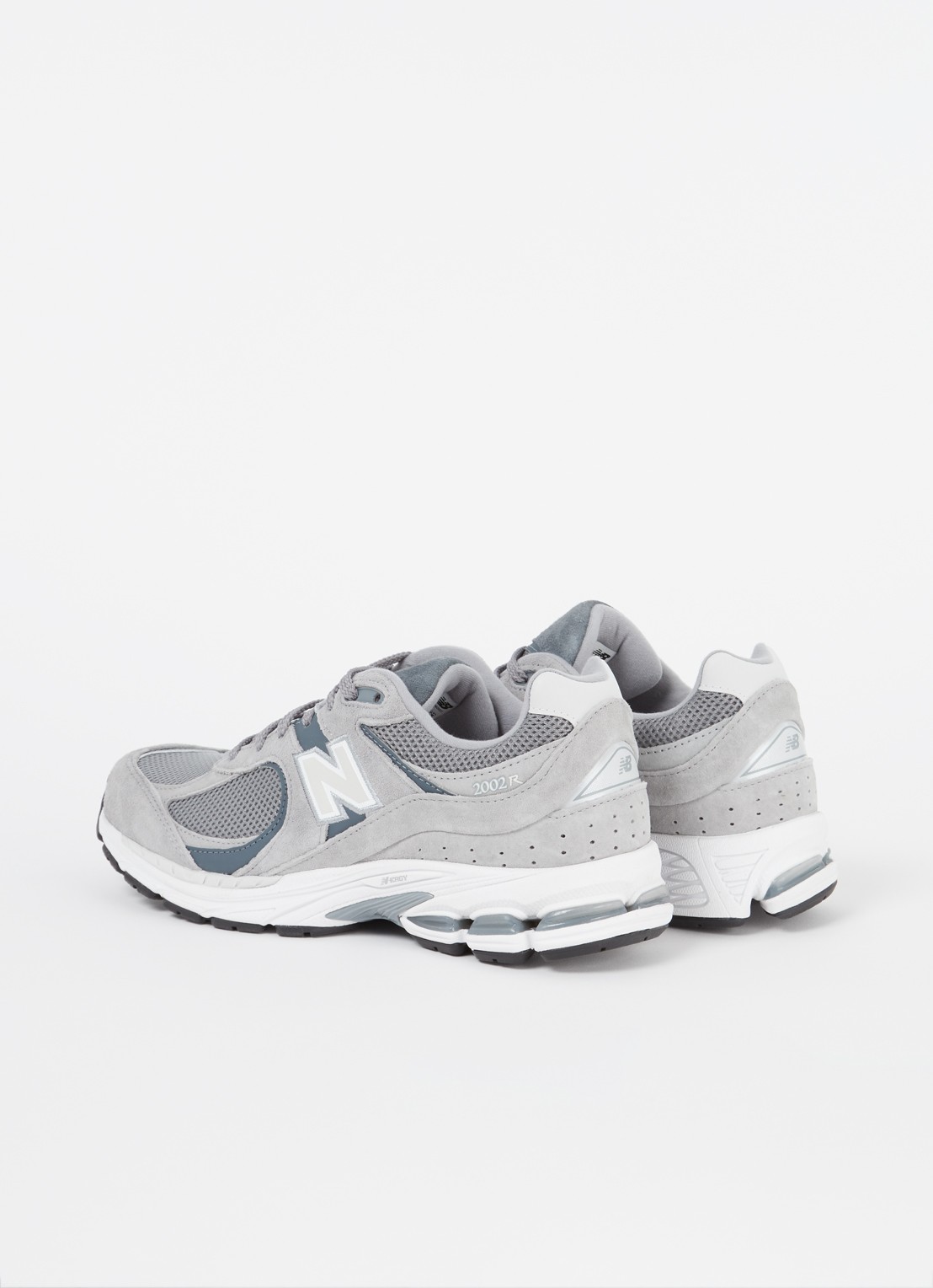 New Balance 2002R sneaker van suède met mesh details  - detail 4 grijs