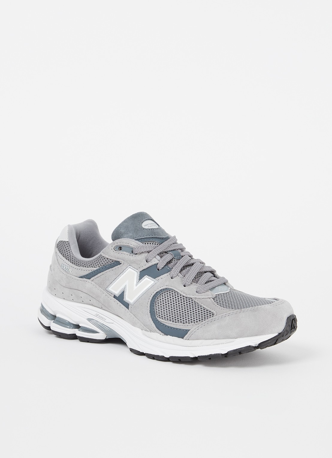 New Balance 2002R sneaker van suède met mesh details  - voorkant 2 grijs