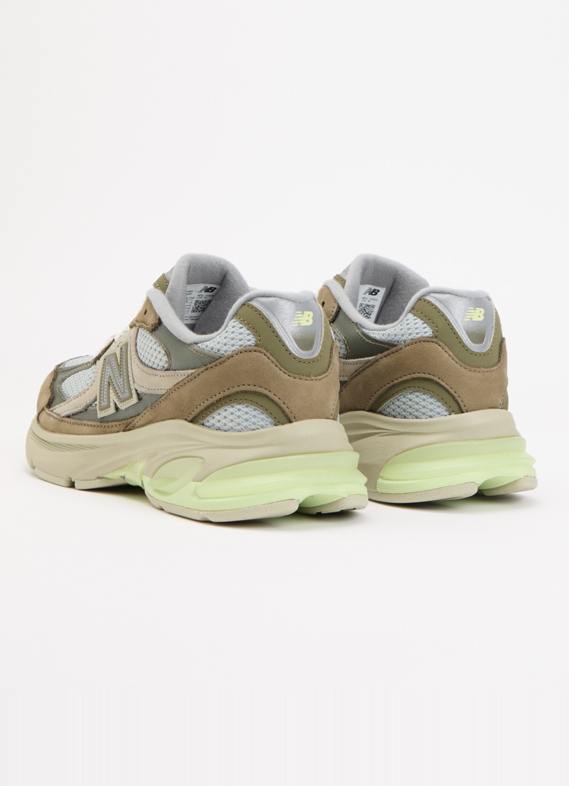 New Balance 2010 sneaker van mesh met details van nubuck - achterkant 5 mosgroen