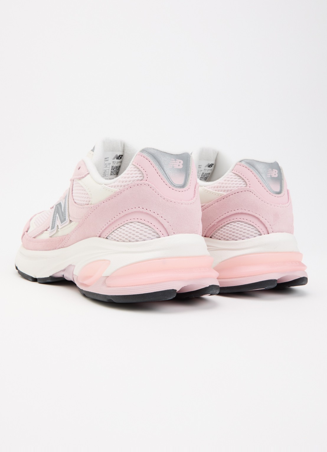 New Balance 2010 sneaker van mesh met suède details - achterkant 4 lichtroze