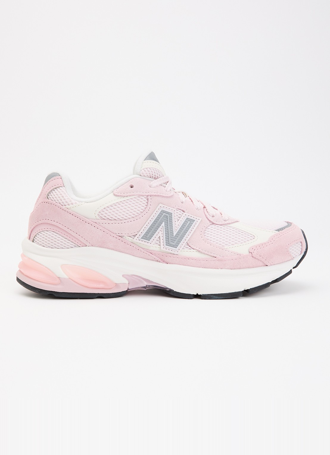 New Balance 2010 sneaker van mesh met suède details - voorkant 5 lichtroze