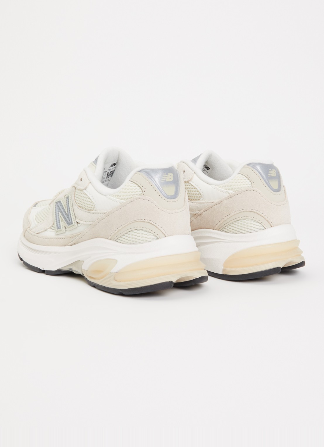 New Balance 2010 sneaker van mesh met suède details - achterkant 4 creme