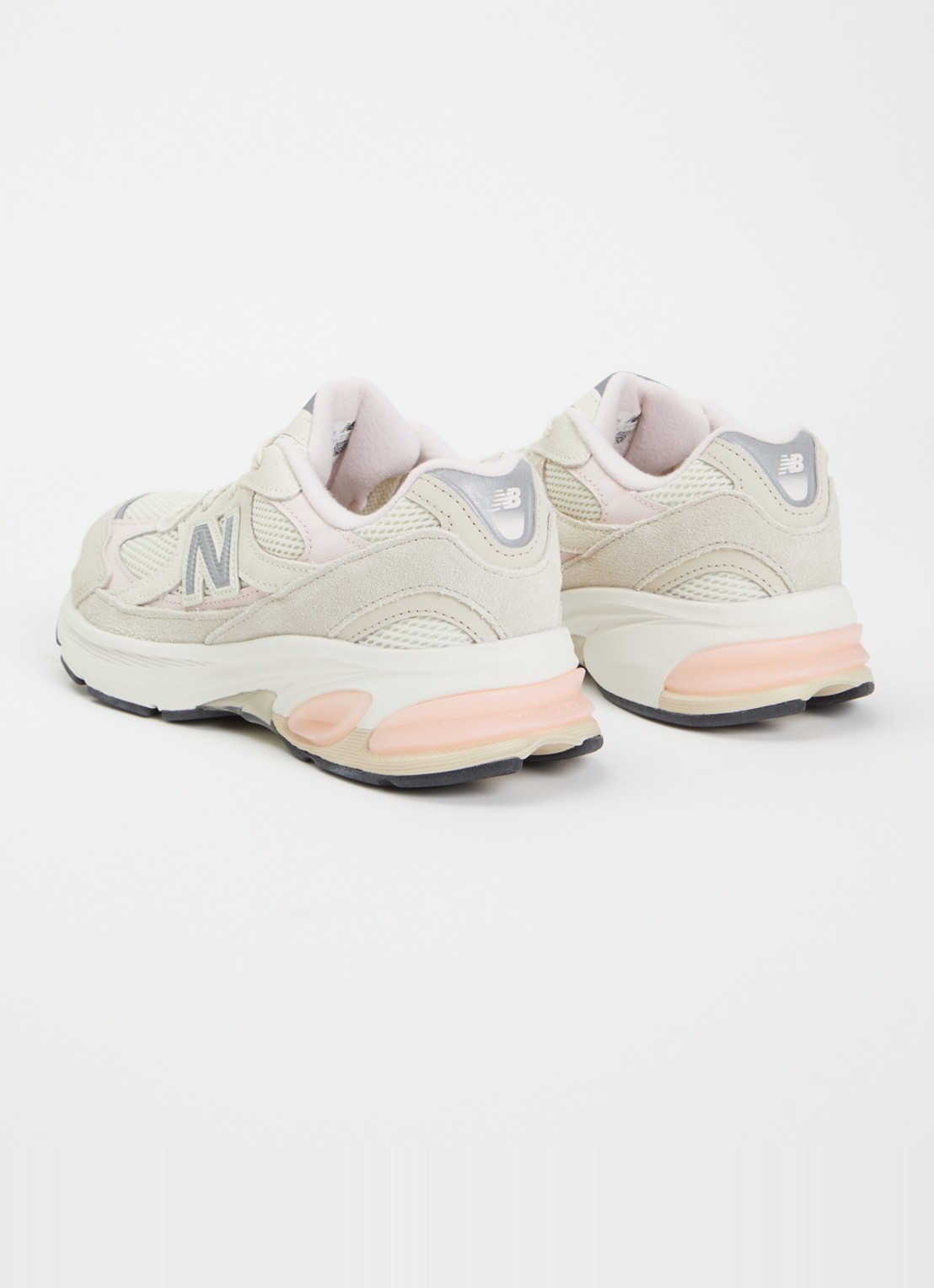 New Balance 2010 sneaker van suède met details van mesh - achterkant 4 lichtroze