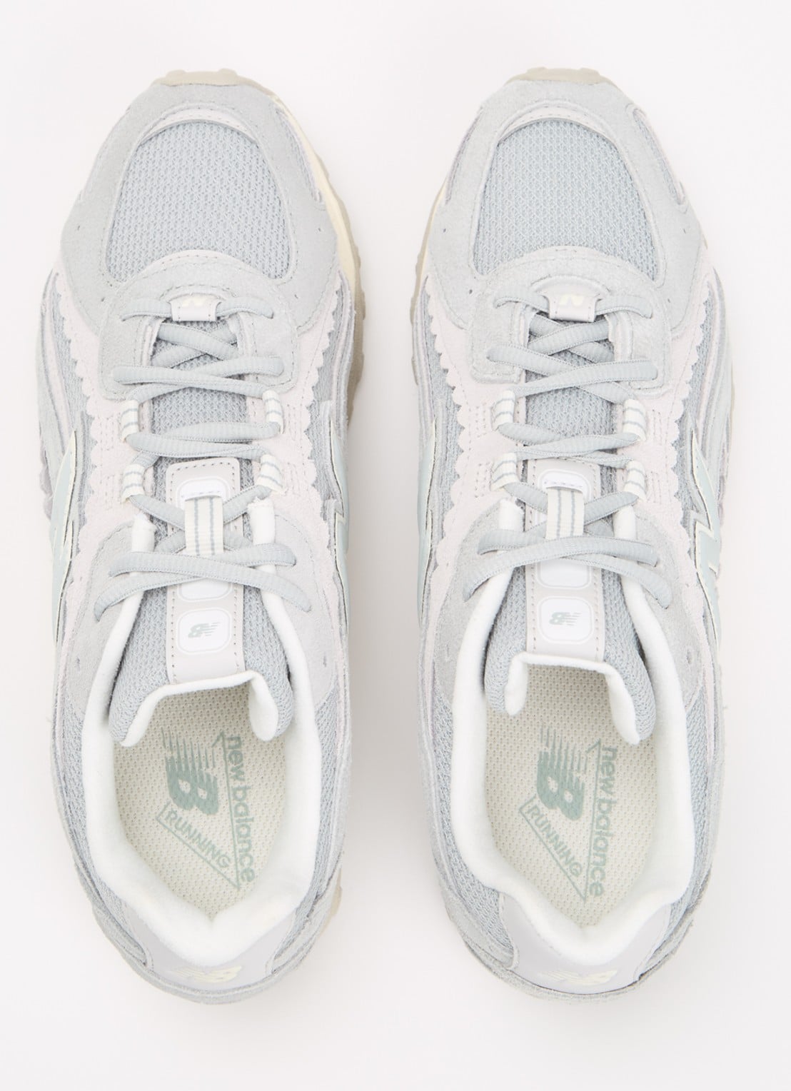 New Balance 204L sneaker van mesh met details van suède - detail 3 lichtgrijs