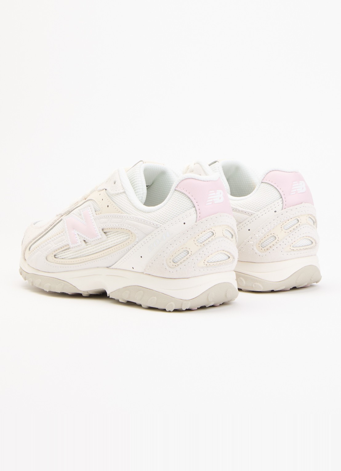 New Balance 204L sneaker van mesh met details van suède - achterkant 5 gebroken wit