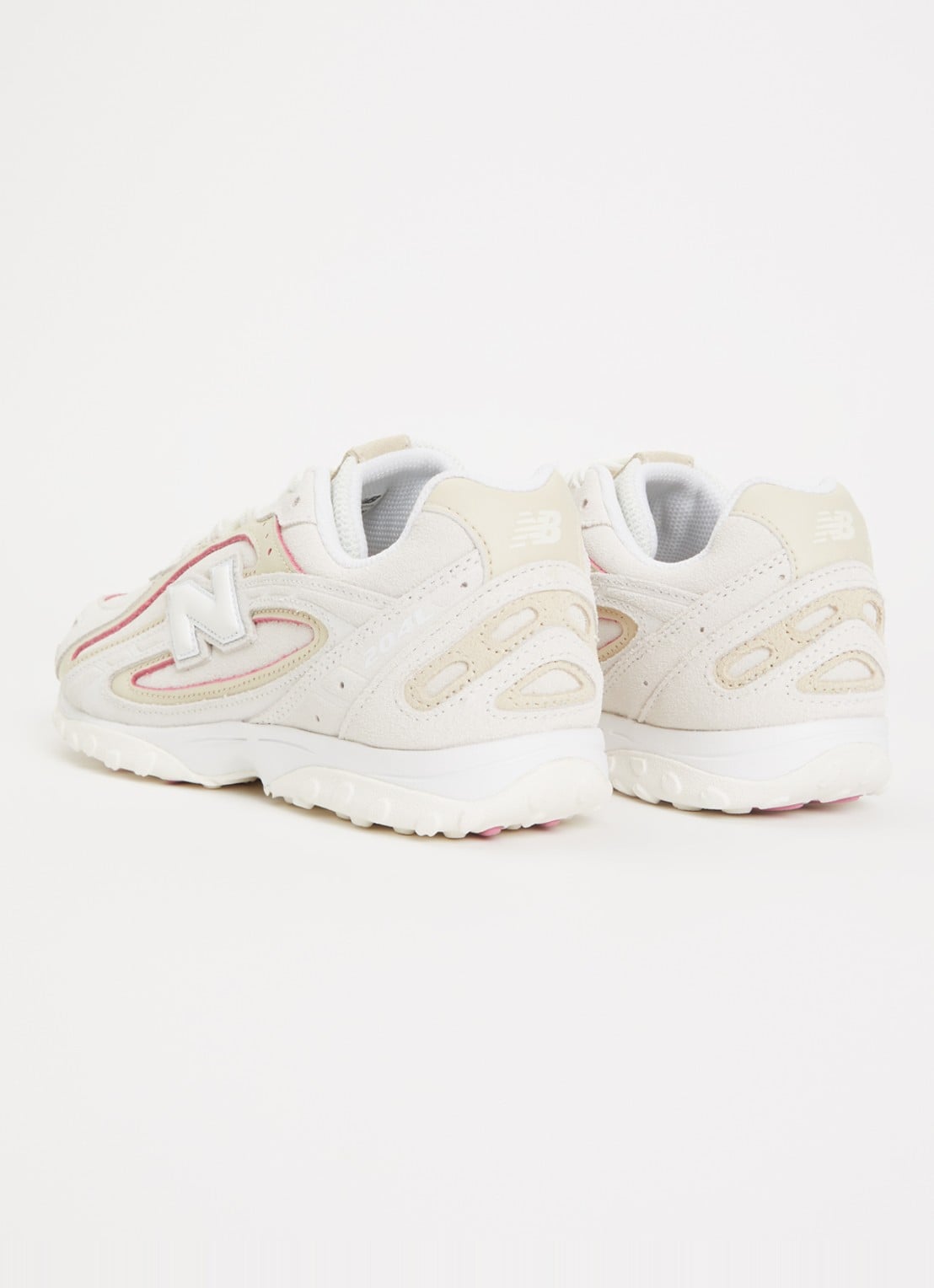 New Balance 204L sneaker van suède met leren details - achterkant 4 creme