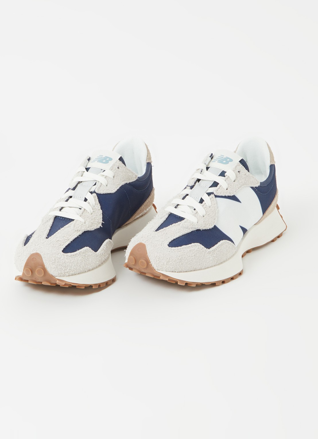 New Balance 327 sneaker met suède details - detail blauw