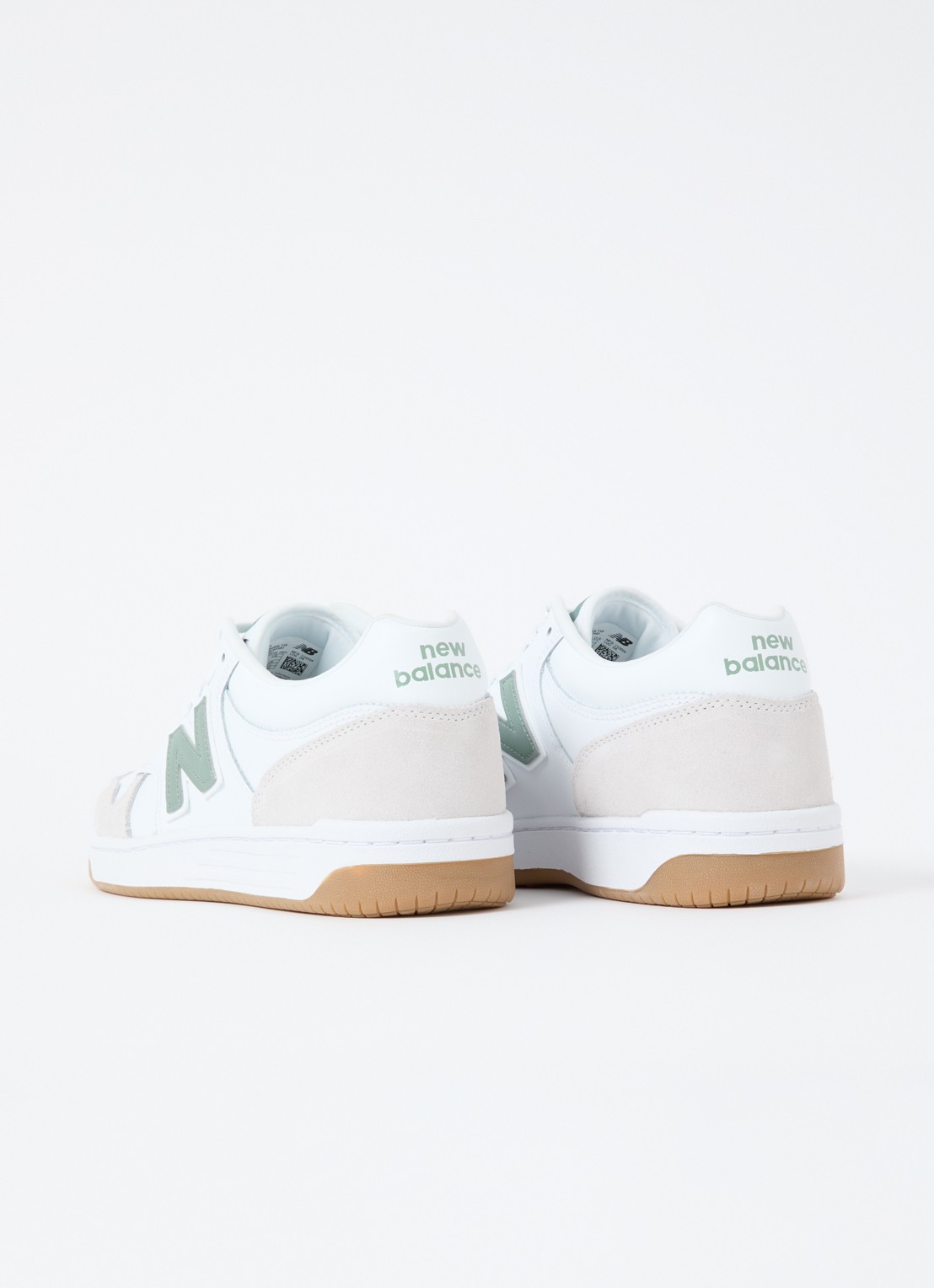 New Balance 480 sneaker van leer met suède details - achterkant wit