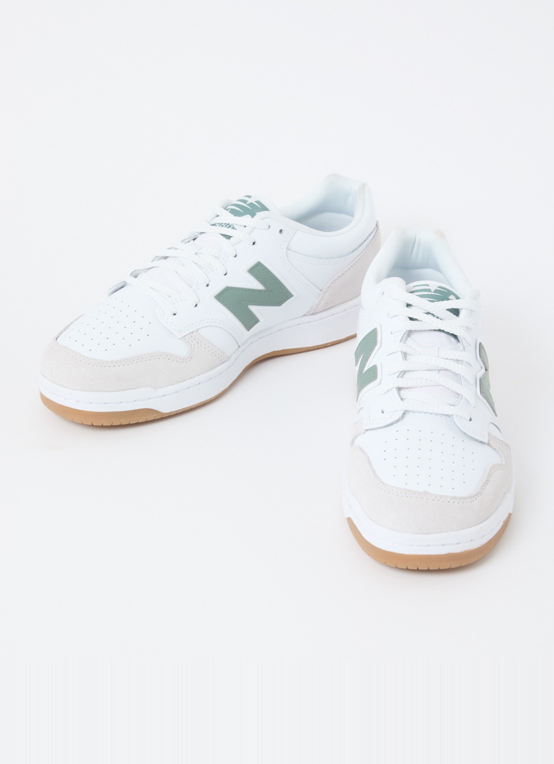 New Balance 480 sneaker van leer met suède details - detail 2 wit