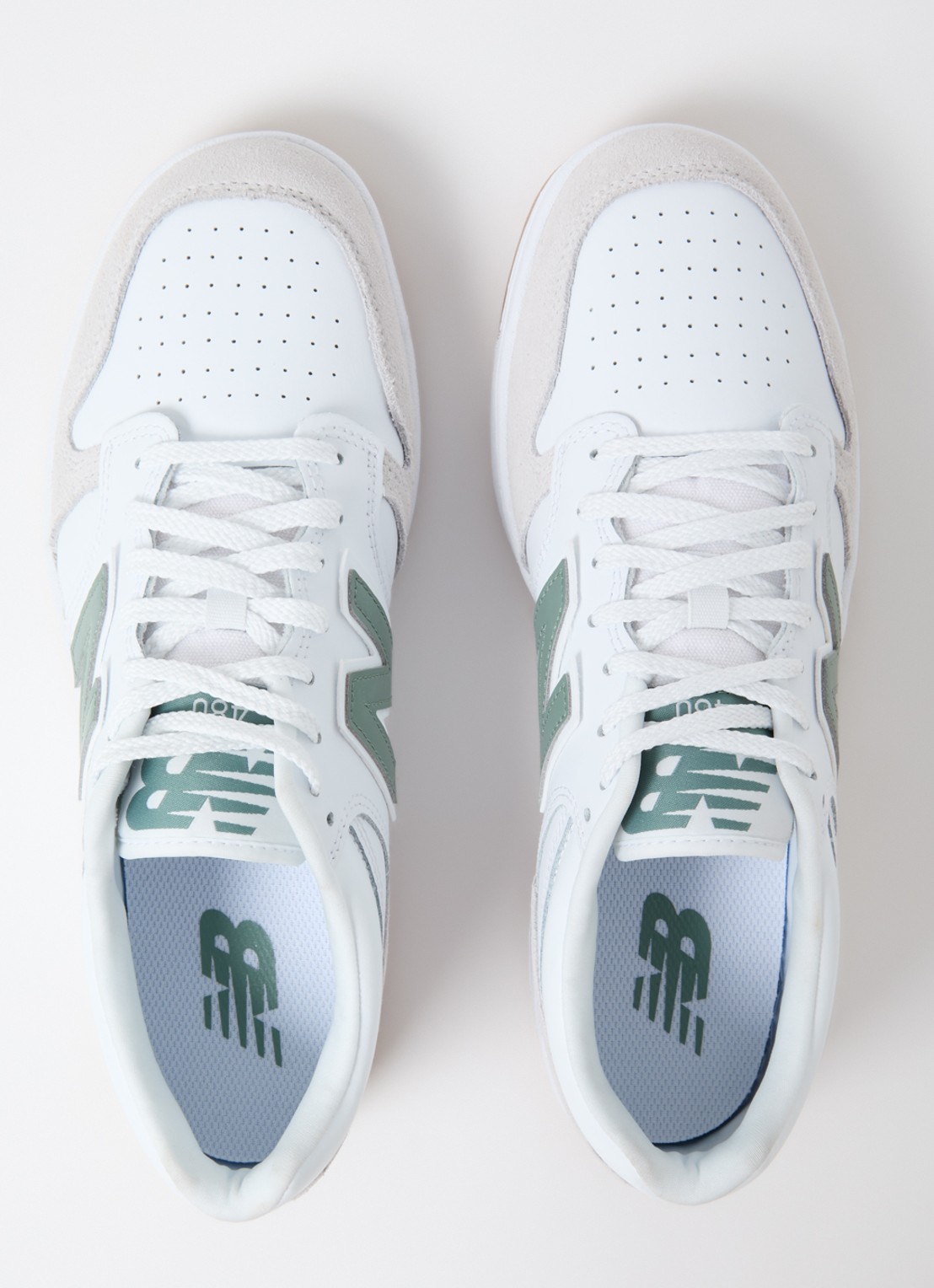 New Balance 480 sneaker van leer met suède details - detail 3 wit