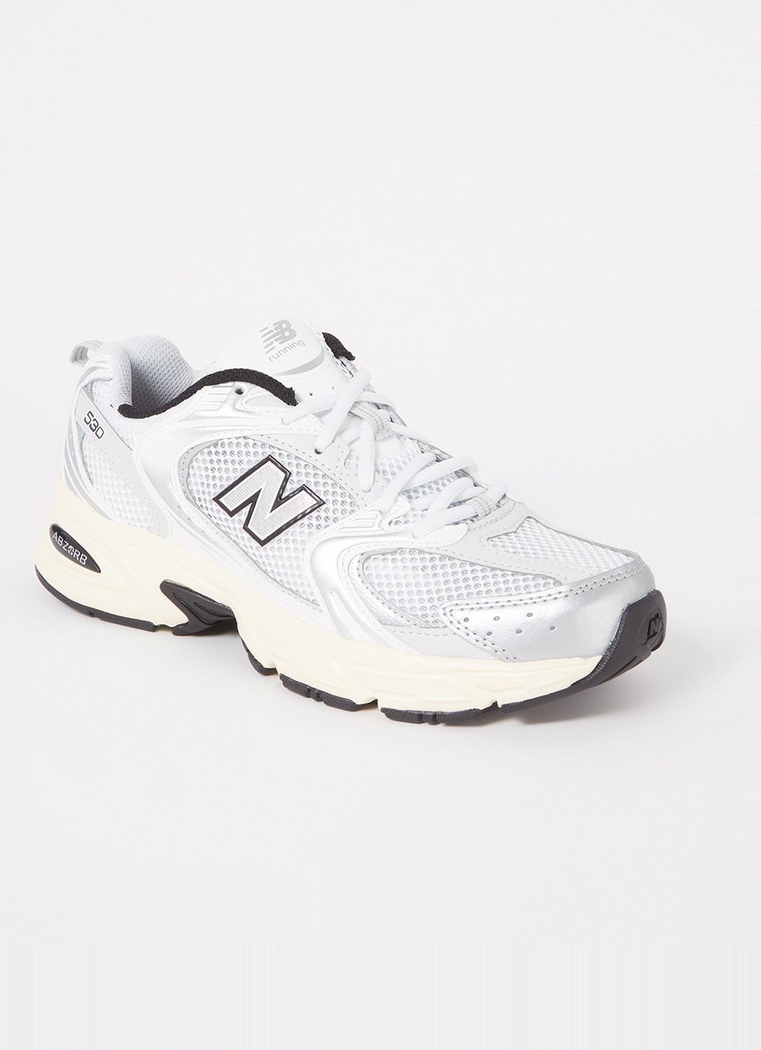 New Balance 530 sneaker met leren details - voorkant 5 zilver