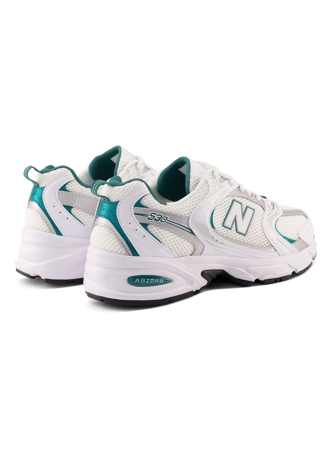 New Balance 530 sneaker met leren details - detail 3 groen