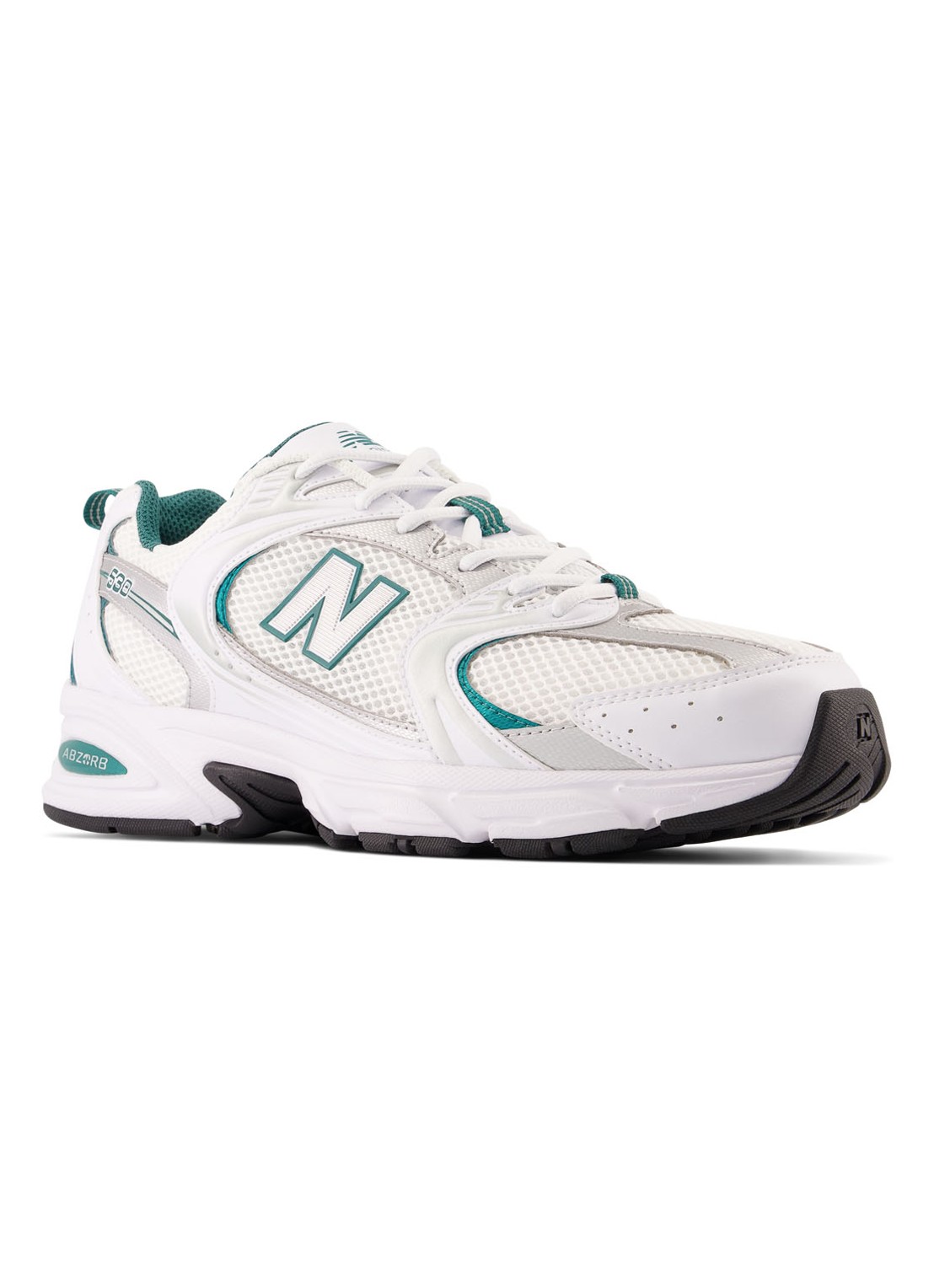 New Balance 530 sneaker met leren details - voorkant groen