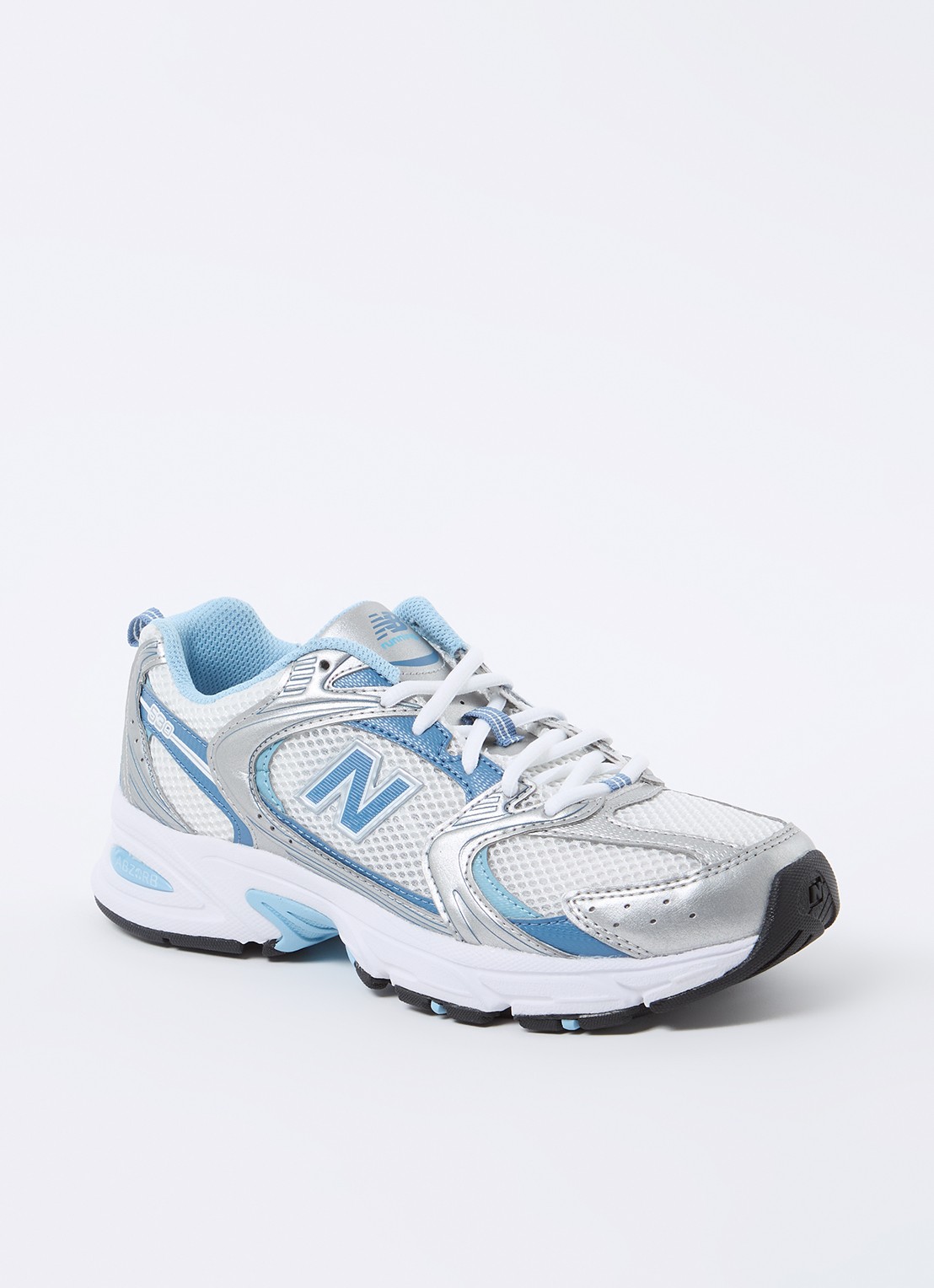 New Balance 530 sneaker van mesh met leren details - voorkant 2 lichtblauw