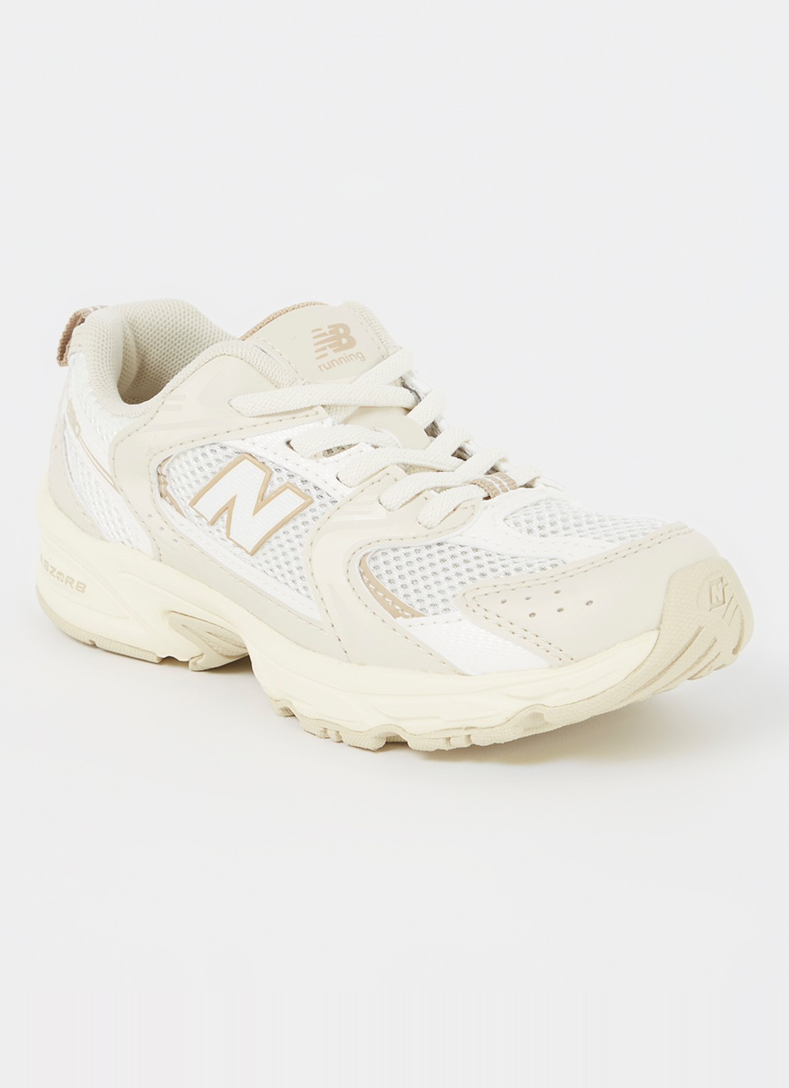 New Balance 530 sneaker van mesh met leren details - voorkant 3 beige