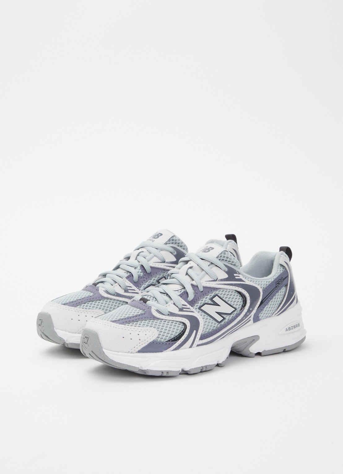 New Balance 530 sneaker van mesh met logo - voorkant 4 grijs