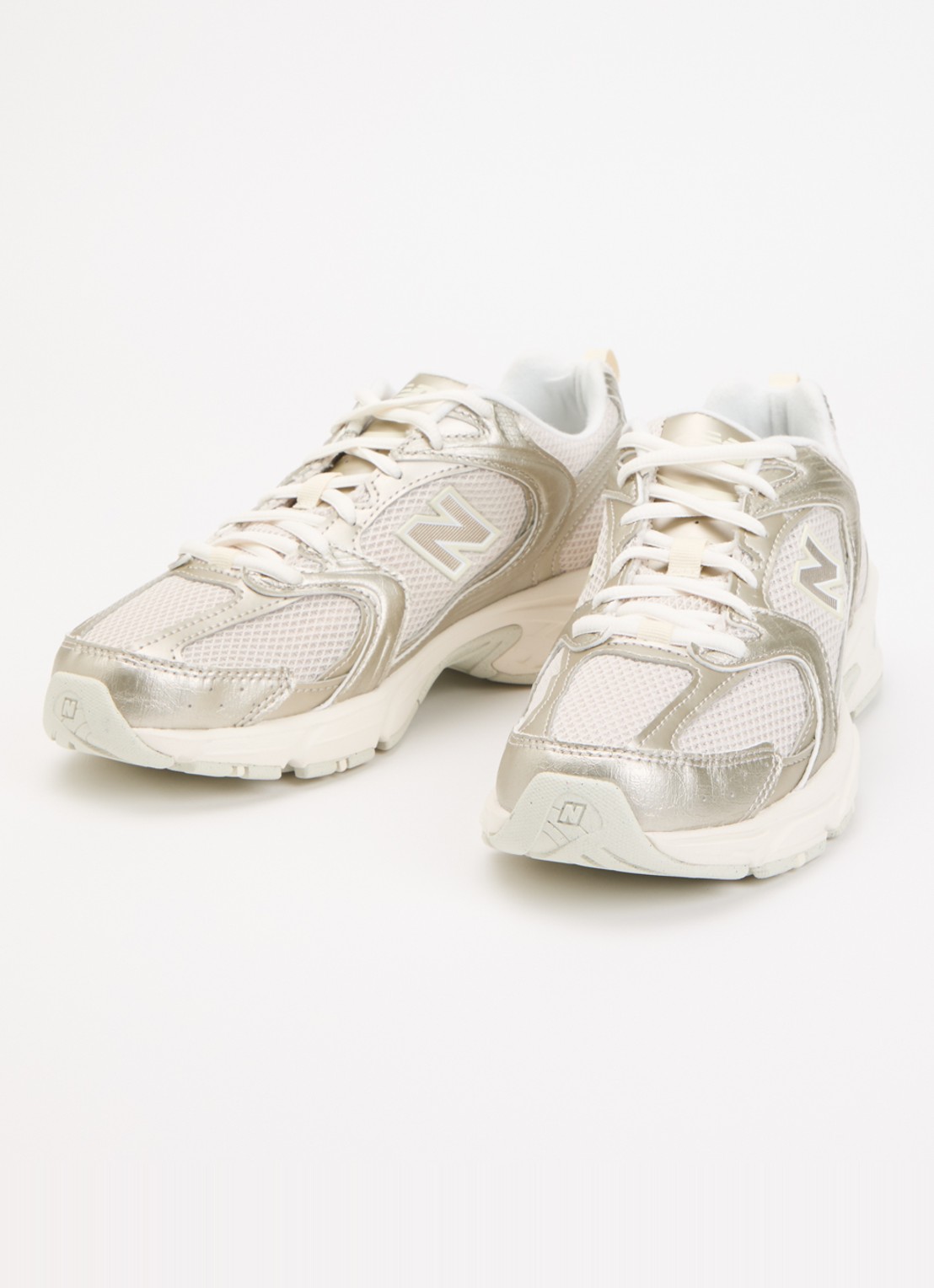 New Balance 530 sneaker van mesh met metallic details - detail goud