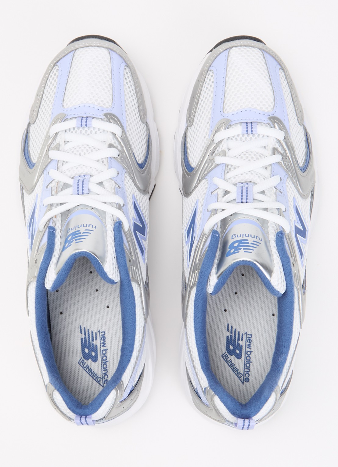 New Balance 530 sneaker van mesh met metallic details - detail 2 blauw
