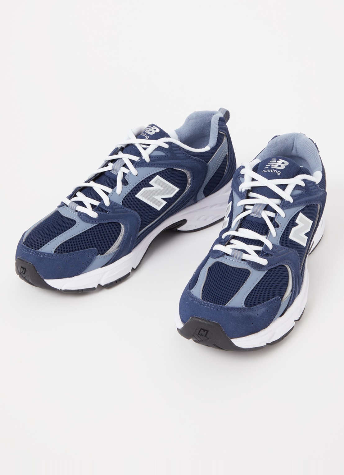 New Balance 530 sneaker van mesh met suède details - detail 4 donkerblauw