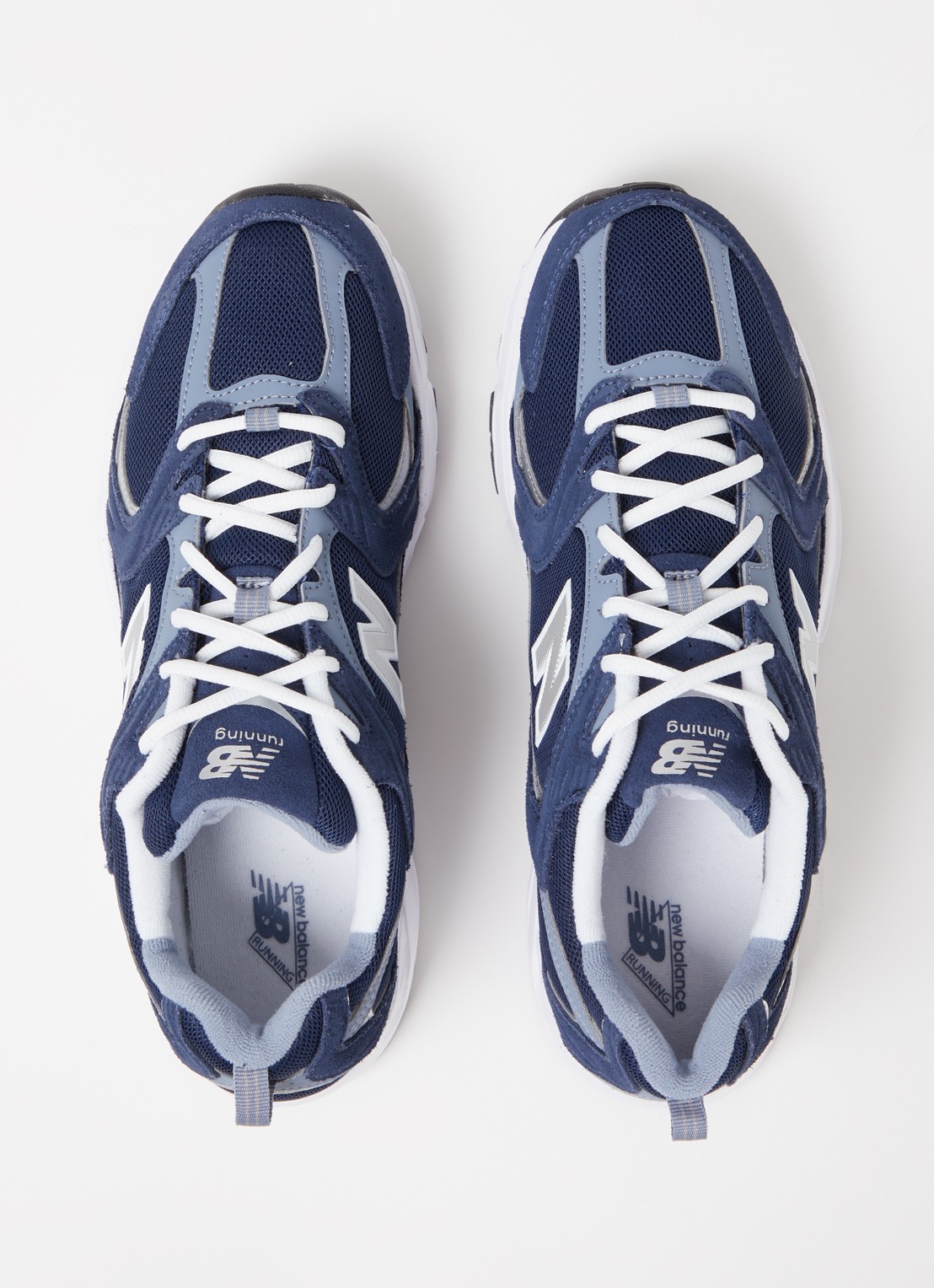 New Balance 530 sneaker van mesh met suède details - detail 5 donkerblauw