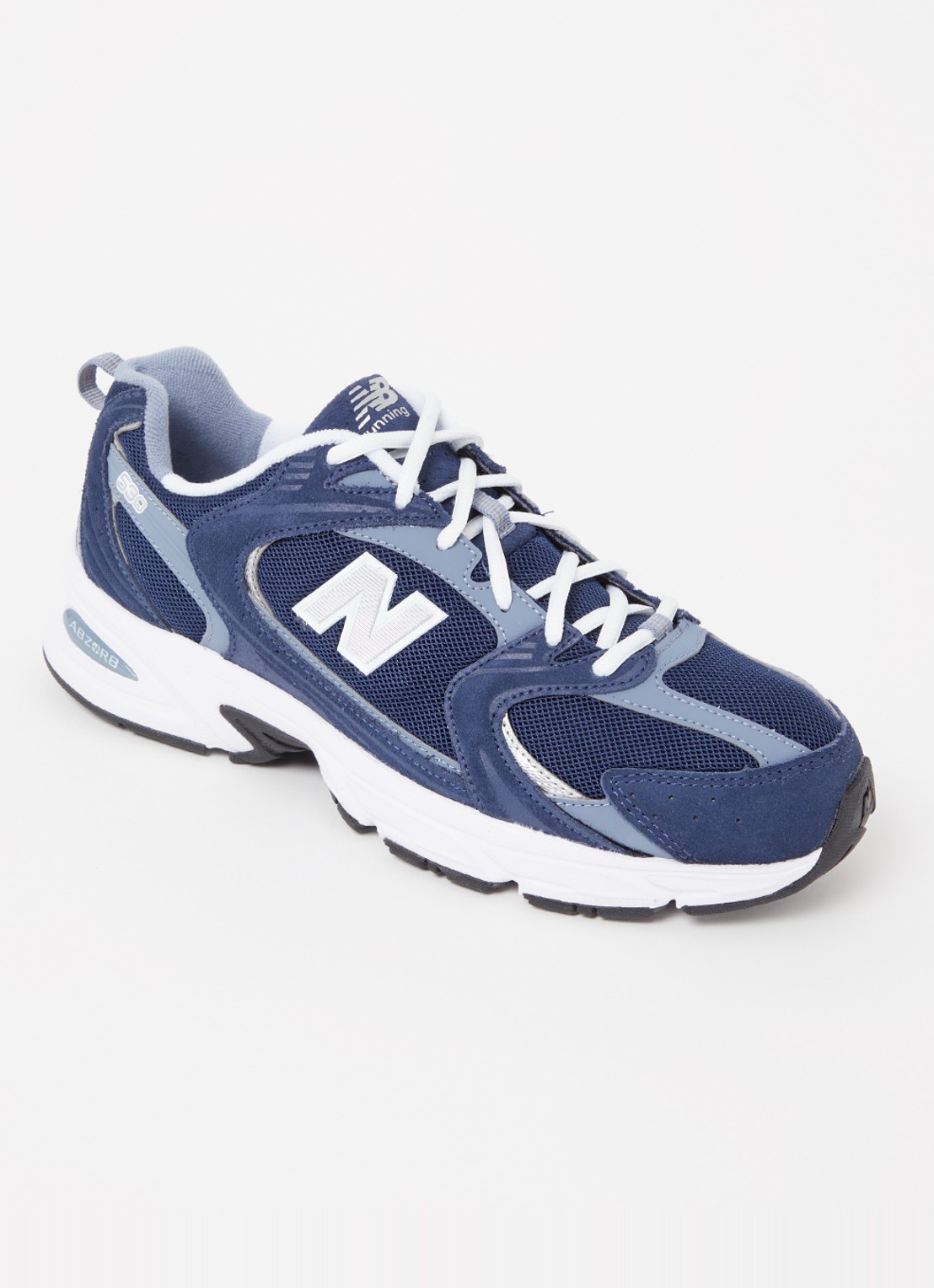 New Balance 530 sneaker van mesh met suède details - voorkant 2 donkerblauw
