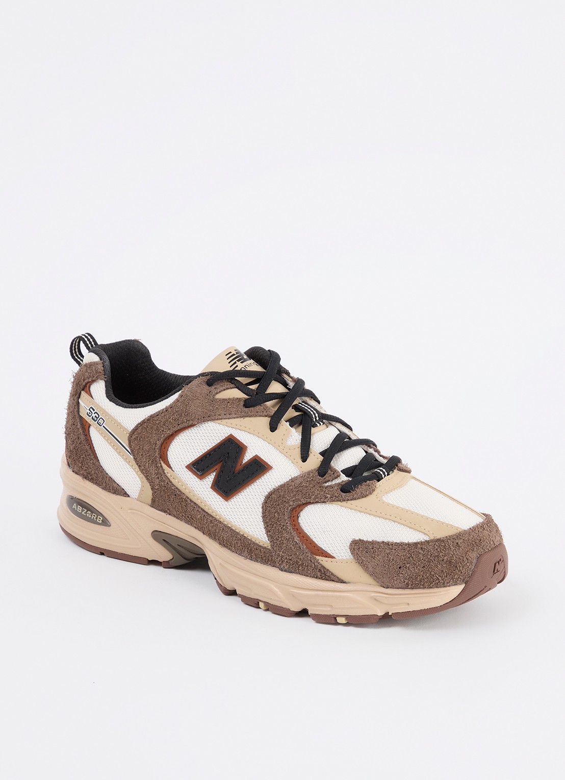 New Balance 530 sneaker van mesh met suède details - voorkant 4 bruin